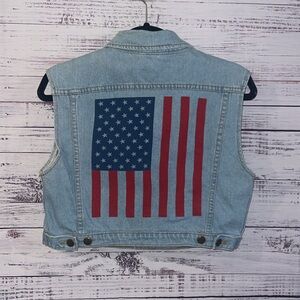 American Apparel Denim American Flag Vest
